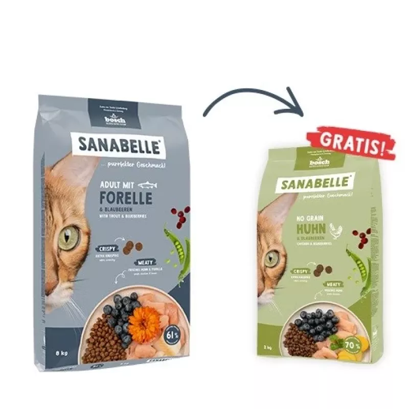 BOSCH Sanabelle Adult Forelle & Blaubeeren - Trockenfutter für Katzen - 2 kg