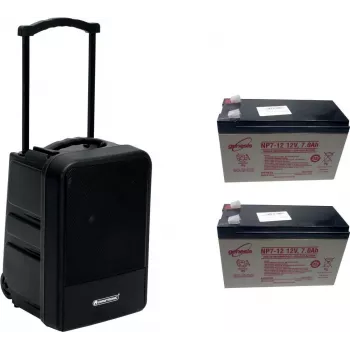 Tragbares drahtloses PA-System Omnitronic MOM-10BT4 mit Bluetooth, 2x wiederaufladbare Batterie