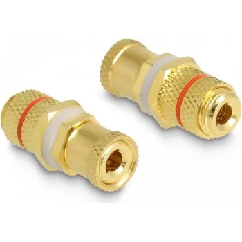 DeLOCK Audio-Adapter Buchse auf Buchse roter Ring 2 x Buchse Gold