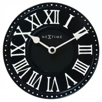 NeXtime klok 5187zw London Table, Ø16 cm, Wand, Schwarz/Weiß