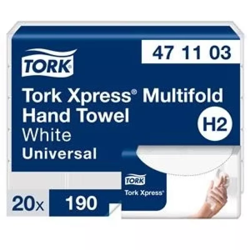 Falthandtuchpapier Tork Xpress Multifold Universal H2 2-lagig, 23,4 x 21,3 cm (20 Stk.)
