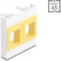 Montagerahmen DELOCK Easy 45 Modul 2x Keystone-Halter 45×45 mm weiß/gelb
