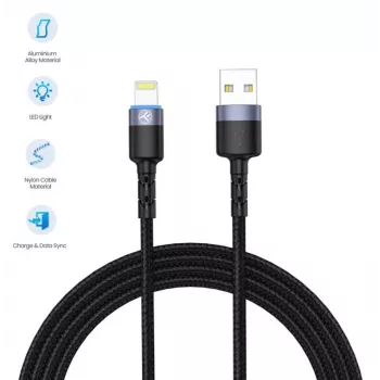 USB-auf-Lightning-Datenkabel Tellur 1,2 m Nylon geflochten schwarz