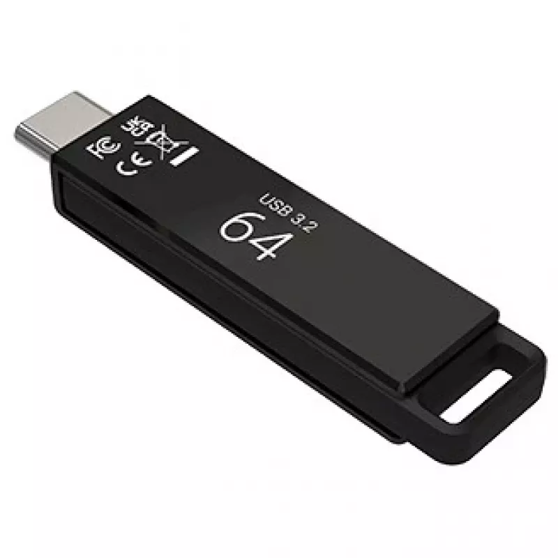 PNY Elite-X USB-Stick 64 GB USB Typ-C 3.2 Gen 1 (3.1 Gen 1) Schwarz (P-FDI64GELTXC-GE)