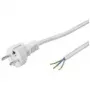 Wentronic Goobay geerdetes Stromkabel hitzebeständig zur Selbstmontage, 3 m, Weiß, Silber, Weiß-Silber - Typ F (Typ F, CEE 7/7) > lose Kabelenden (50504)