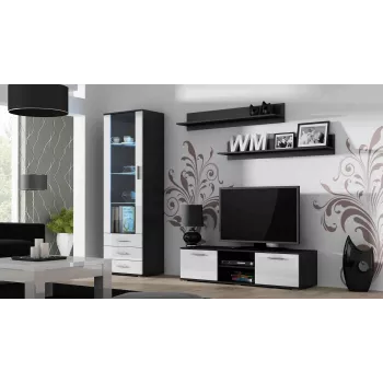 Cama TV-Ständer SOHO 140 schwarz/weiß glänzend