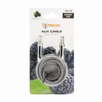 Sbox AUX-Kabel 3,5mm auf 3,5mm Blackberry Black 3535-1.5B