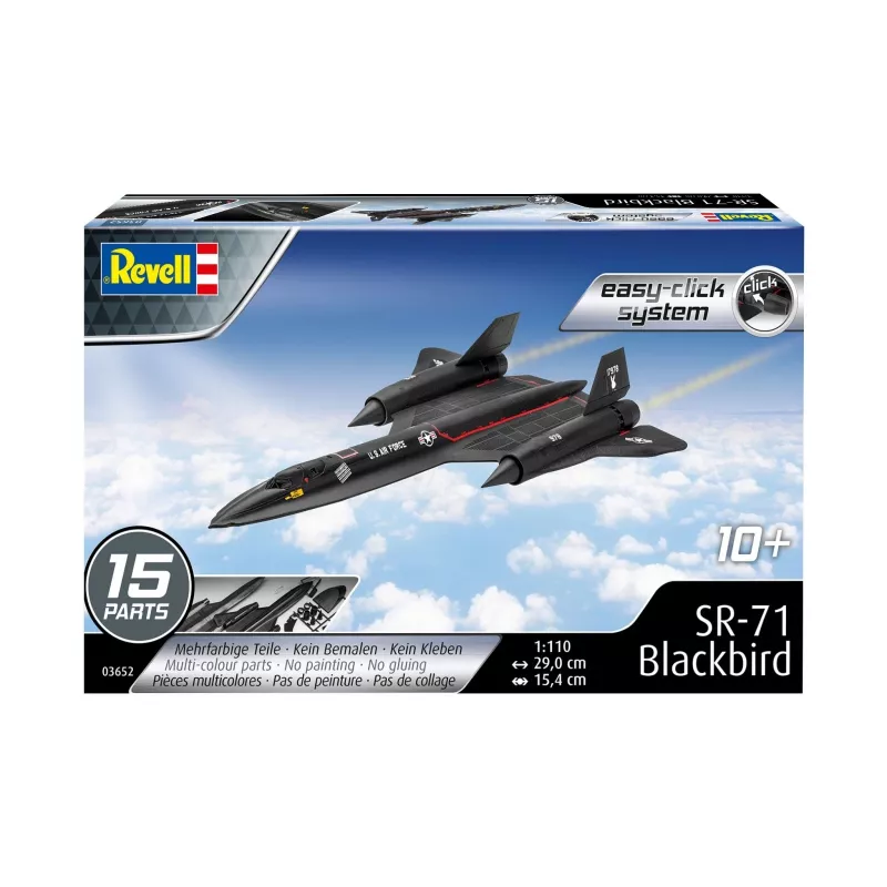 Revell 1/110 Maßstab Lockheed SR-71 Blackbird Easy Click Modellbausatz