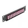 Glasfaser-Patchpanel DeLOCK 10 Zoll 12 Port LC Quad Violett 1U Schwarz
