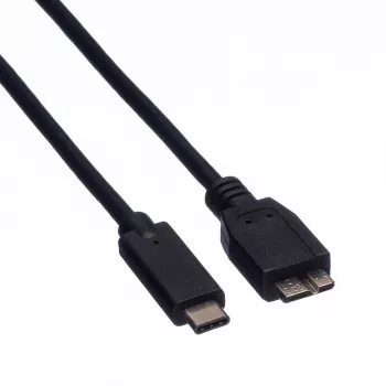 ROLINE - USB-Kabel - USB Typ C (M) auf Micro-USB Typ B (M) - 50 cm - Schwarz (11.02.9005)