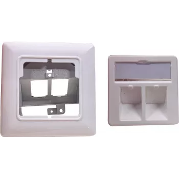 Socket-Einsatz Helos Keystone 2-Port reinweiß für Keystone-Module