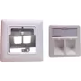 Socket-Einsatz Helos Keystone 2-Port reinweiß für Keystone-Module