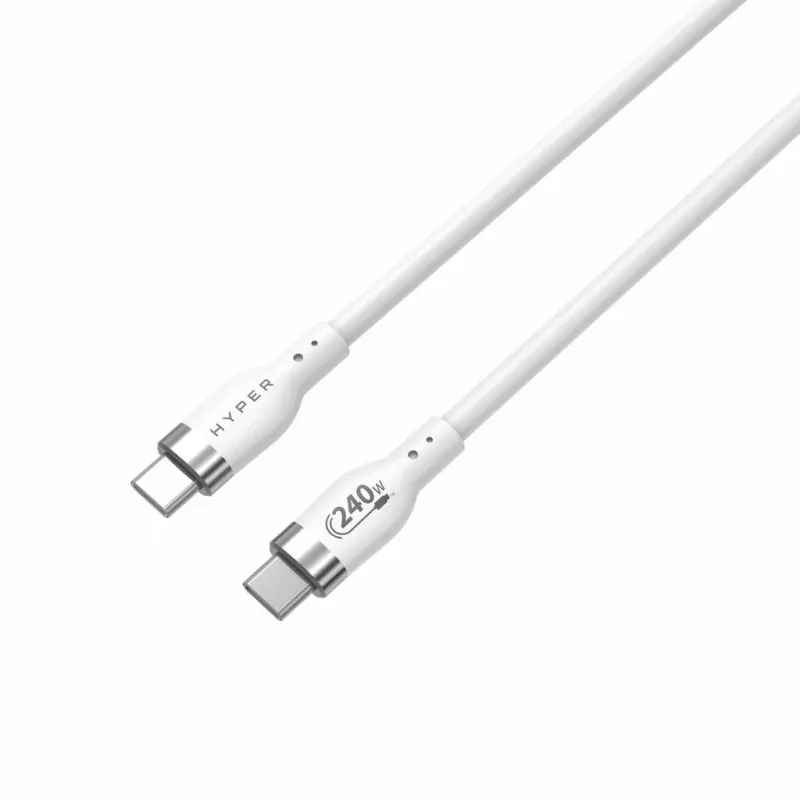HYPER HyperJuice 240W Silikon USB-C auf USB-C Kabel (0,9 m/1 m) - Weiß