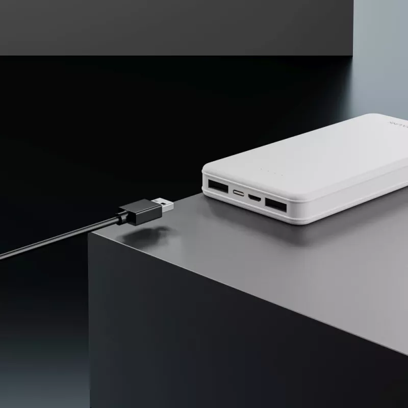 Powerbank Extralink EPB-078W 10000 mAh Weiß, USB-C, 10 W Ausgang, lädt bis zu 2 Geräte