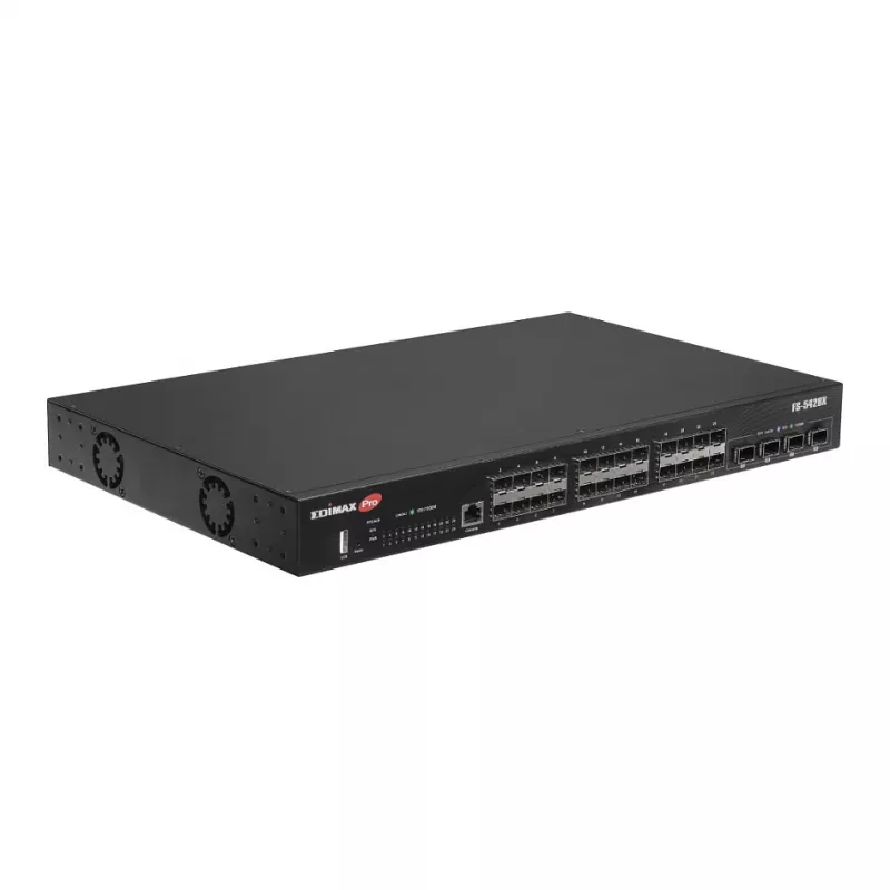 Netzwerk-Switch EDIMAX FS-5428X — 24 Gigabit-SFP-Ports, 4 × 10GbE SFP+-Ports