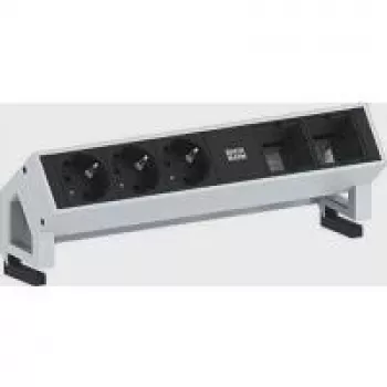 Steckdosenleiste Bachmann DESK 2 0,2 m 3 AC-Steckdosen Schwarz Edelstahl