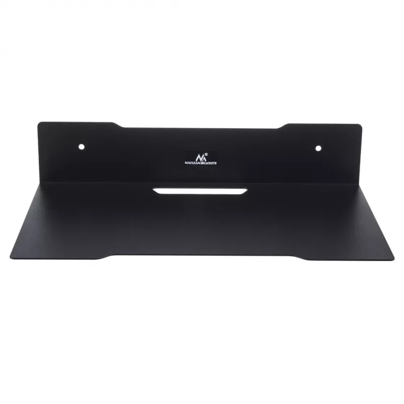 Wandregal für Decoder MACLEAN MC-122, Stahl, schwarz, max. Belastung 5 kg, Lochabstand 219 mm