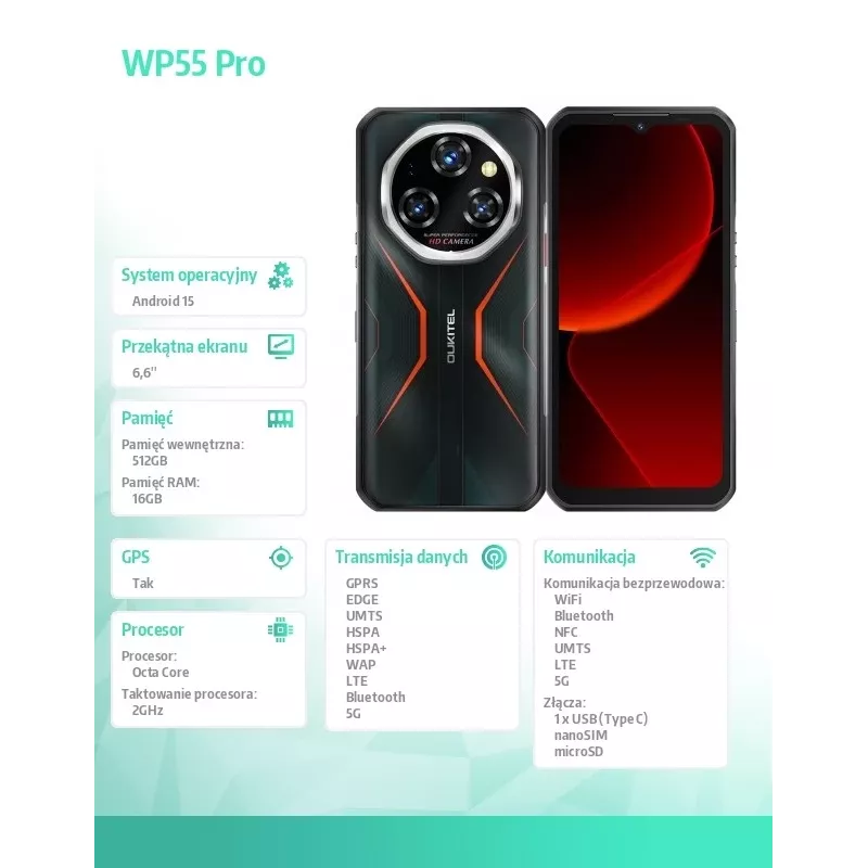 Smartphone OukiTel WP55 Pro 6,78 Zoll 16 GB/512 GB Orange