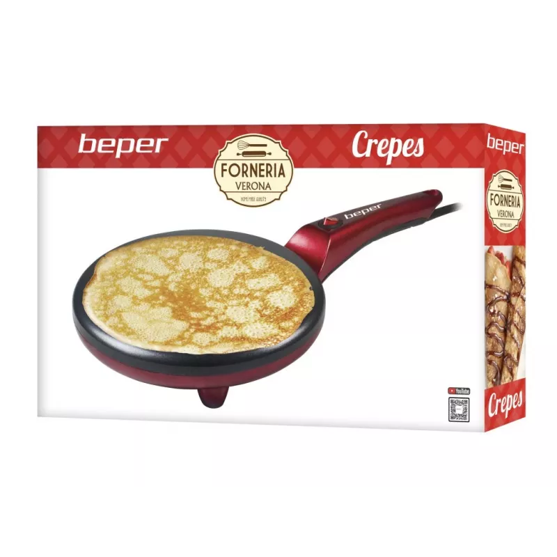 Crêpe-Maker Beper BT.710Y – elektrischer Pfannkuchenbereiter, antihaftbeschichtete Platte
