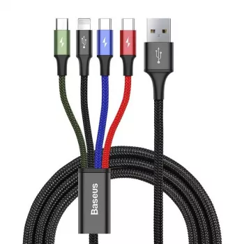 USB-Kabel Baseus Fast 4in1 2xUSB-C / Lightning / Micro 3.5A 1.2m (schwarz)