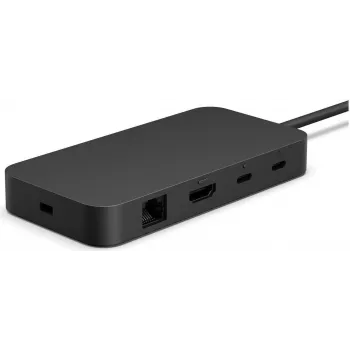 Dockingstation Microsoft Surface USB4 Dock Kabelgebunden Schwarz – kompatible Surface-Geräte, kabelgebundene USB4-Konnektivität