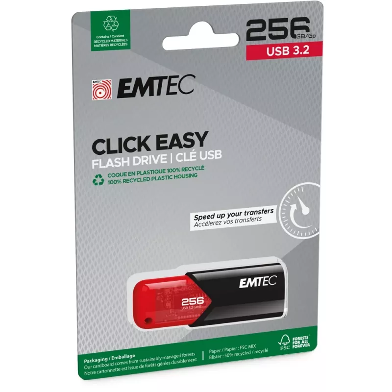 USB-Flash-Laufwerk Emtec 256 GB USB Typ-A 3.2 Gen 1 Click Easy
