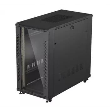 Rack-Schrank LANBERG FF01-6222-12B 22U 600x1200 mm schwarz mit Glasfront- und -rücktüren