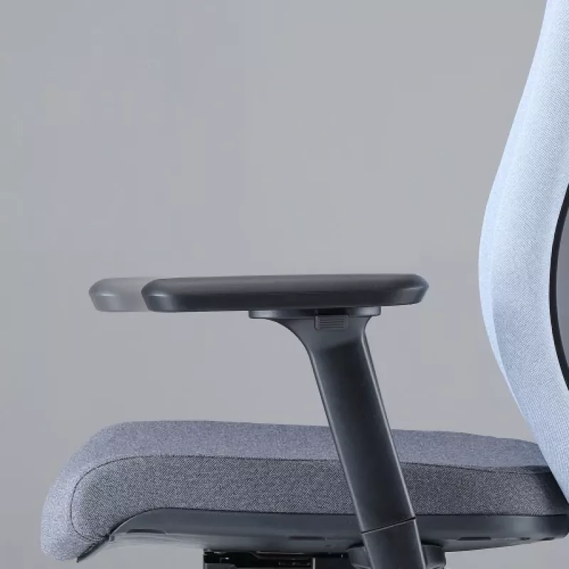 Up Up Athene ergonomischer Bürostuhl Schwarz, Grau + Blauer Stoff