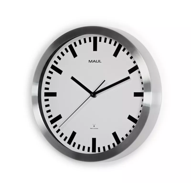 MAUL Wanduhr MAULpilot - AA - 1,5 V - Aluminium - Weiß - Aluminium - Glas - 30 cm (9063308)