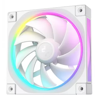 12-cm-Gehäuselüfter DeepCool FL12 WH — 3er-Pack, 120×120×25 mm, 2150 U/min, 55 CFM, Fluid Dynamic Bearing, PWM, Multi-LED, 4-Pin