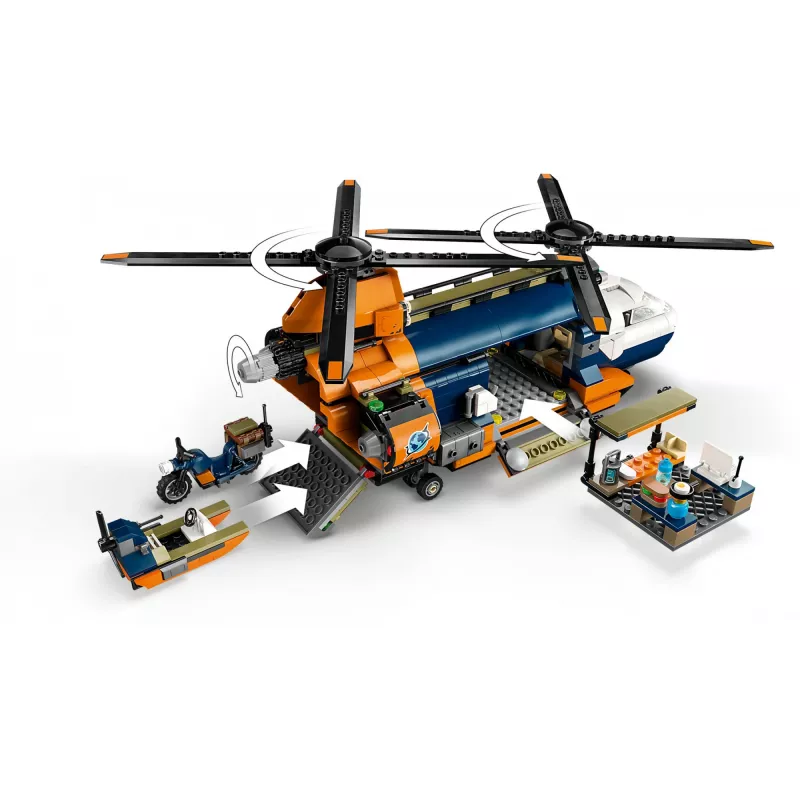 LEGO City 60437 Dschungel-Explorer-Hubschrauber im Basislager