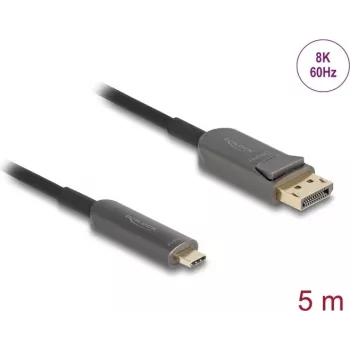 DELOCK Aktives optisches Kabel USB-C auf DisplayPort 81604 4K 60Hz, USB-C (Alt Mode) auf DP, 1,8 m