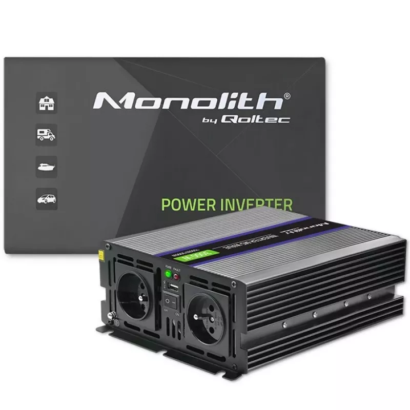Wechselrichter QOLTEC Monolith 3000 MS Wave, 12V→230V, 1500/3000W, mit USB