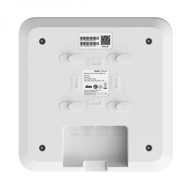 Wireless Access Point Reyee RG-RAP2200(E) – Dualband 2,4/5 GHz, 1267 Mbit/s, PoE, weiß