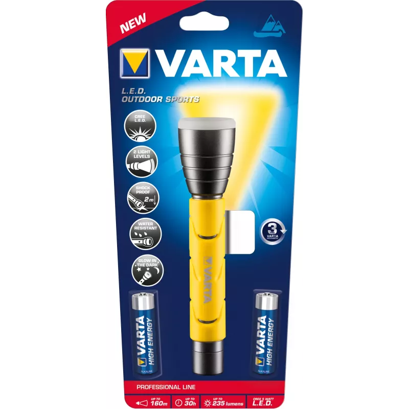 Varta 18628101421 - Handtaschenlampe - Schwarz - Gelb - LED - 1 Lampe - 235 lm - 160 m