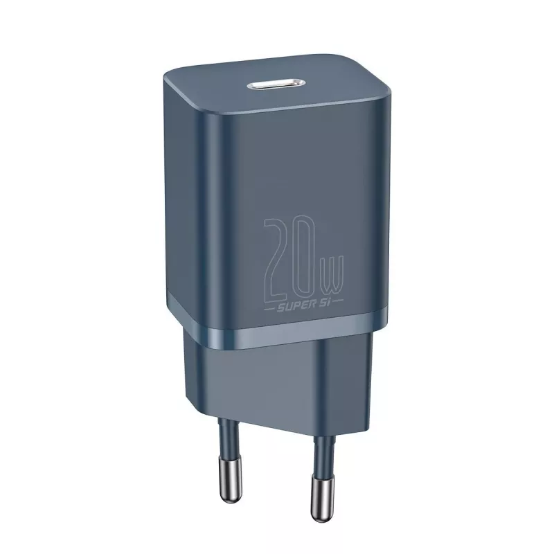 Baseus Super Si Power Charger mit USB-C auf Lightning Kabel 20W Blau