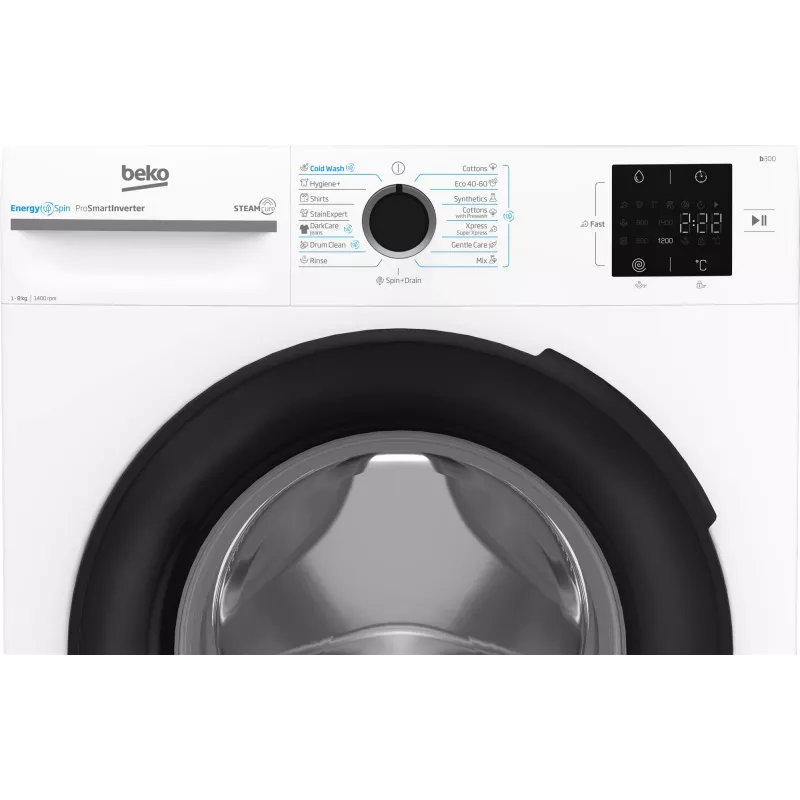 BEKO Waschmaschine BM3WFSU38413WB, 8 kg, Energieklasse A, 51,8 cm, 1400 U/min, Invertermotor