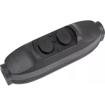 Zwischenschalter AS Schwabe 45221 mit PRCD, 230 V, IP55, schwarz