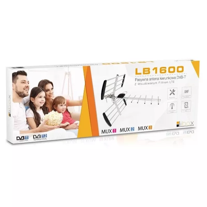 Richtantenne LIBOX LB1600 16-Element passiv DVB-T, UHF 470–790 MHz, VHF 174–230 MHz, 18 dB Gewinn, LTE-Filter