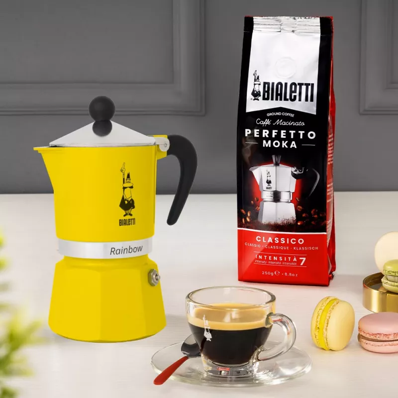 Moka pot Bialetti Rainbow Schwarz Gelb