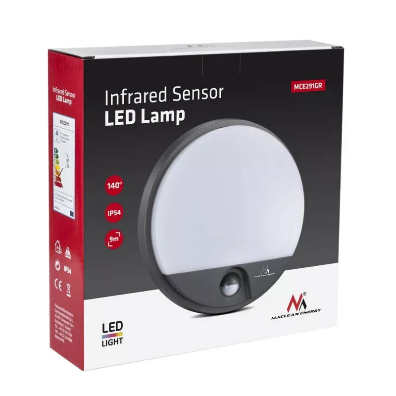 LED 15W Lampe mit Infrarot-Bewegungssensor MACLEAN MCE291 GR
