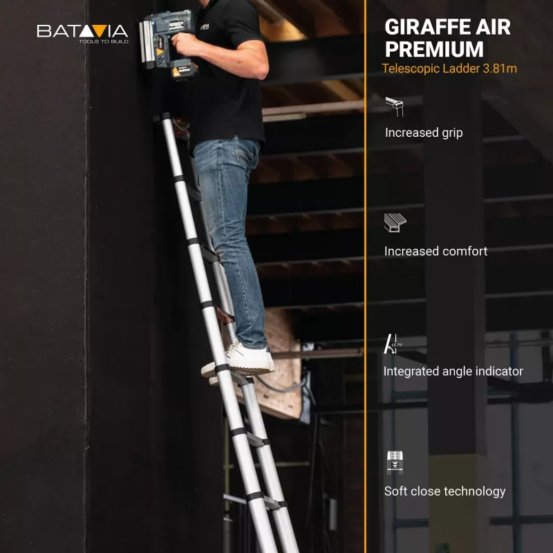 Teleskopleiter Batavia B.V. Giraffe AIR 3,81 m, kompakte ausziehbare Aluminiumleiter