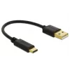 DeLOCK USB-Ladekabel Typ-A auf USB Typ-C 15 cm Schwarz