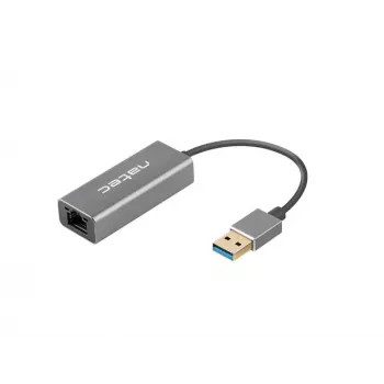 USB-Hub NATEC Cricket USB 3.2 Gen 1 Typ-A mit RJ-45 Ethernet 1000 Mbit/s, Aluminiumgehäuse, schwarz