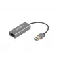 USB-Hub NATEC Cricket USB 3.2 Gen 1 Typ-A mit RJ-45 Ethernet 1000 Mbit/s, Aluminiumgehäuse, schwarz