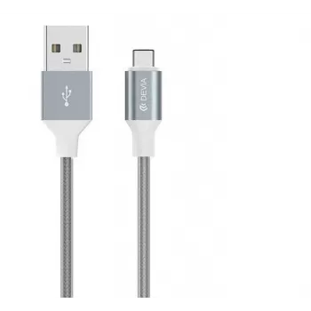 USB-Datenkabelset Devia Pheez Series — Micro-USB, 3er-Pack (25 cm, 1 m, 2 m) Grau
