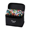 Marker-Set Extralink MARKERY 60SZT — 60 Stück, Pinsel- und Rundspitzen, Farben Schwarz/Coral/Mint/Moka/Sky