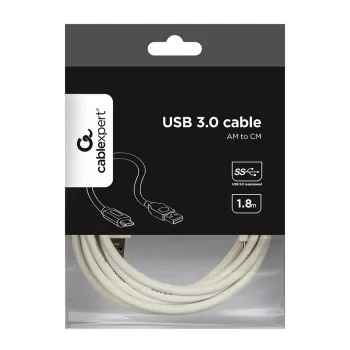 Gembird CCP-USB3-AMCM-6-W USB-3.0-Kabel, USB-A auf USB-C, 1,8 m, Weiß