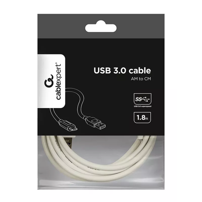 Gembird CCP-USB3-AMCM-6-W USB-Kabel USB 3.2 Gen 1 (3.1 Gen 1) 1,8 m USB-A USB-C Weiß