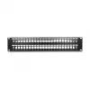 DeLOCK 19 Zoll Keystone Patch Panel 48 Port mit Zugentlastung 2U schwarz